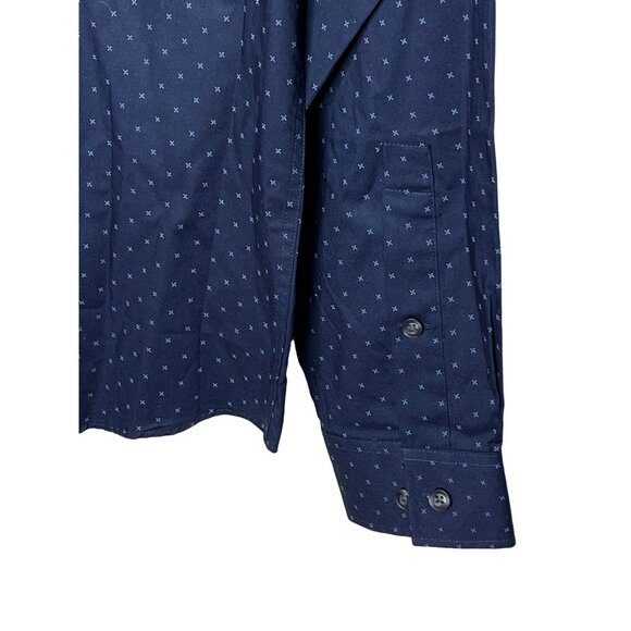 Michael Kors Men’s Slim Fit Blue Pattern Button Down Shirt Size Large - Picture 7 of 7